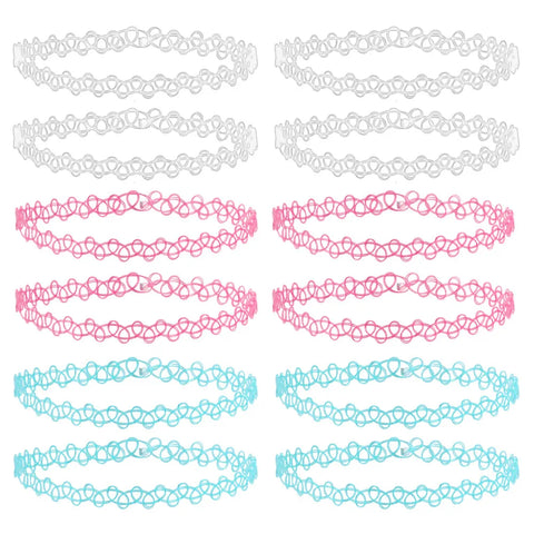 Mall Goth Tattoo Choker Necklace Set — 90s Stretch Collection