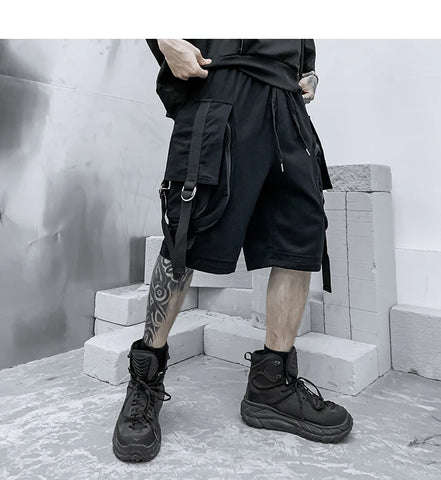 Cyber Goth Tactical Strap Cargo Pants