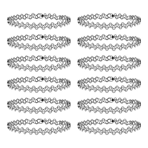 Mall Goth Tattoo Choker Necklace Set — 90s Stretch Collection