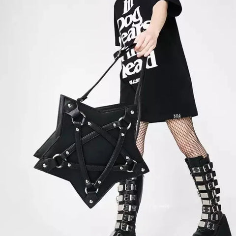 Goth Pentagram Harness Star Bag