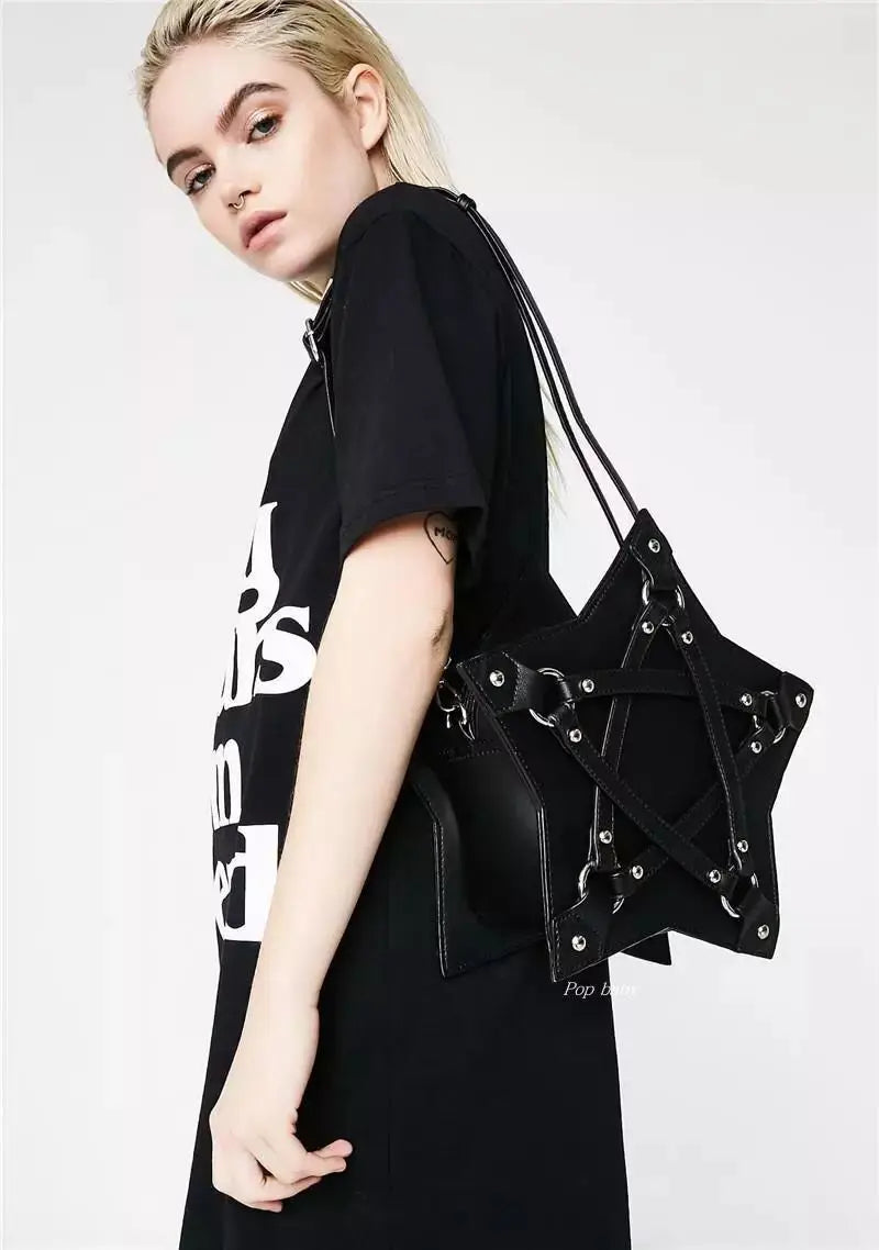 Goth Pentagram Harness Star Bag