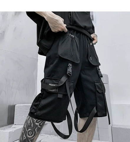Cyber Goth Tactical Strap Cargo Pants