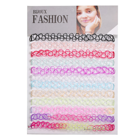 Mall Goth Tattoo Choker Necklace Set — 90s Stretch Collection