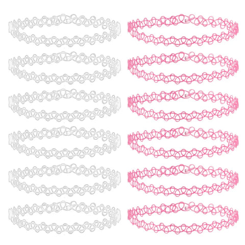 Mall Goth Tattoo Choker Necklace Set — 90s Stretch Collection