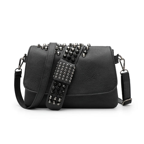 Goth Skull Embossed Rivet Crossbody Bag