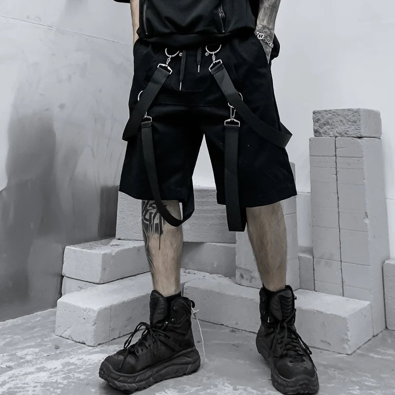 Cyber Goth Tactical Strap Cargo Pants