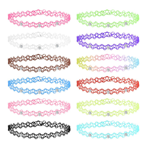 Mall Goth Tattoo Choker Necklace Set — 90s Stretch Collection