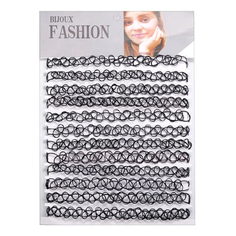 Mall Goth Tattoo Choker Necklace Set — 90s Stretch Collection