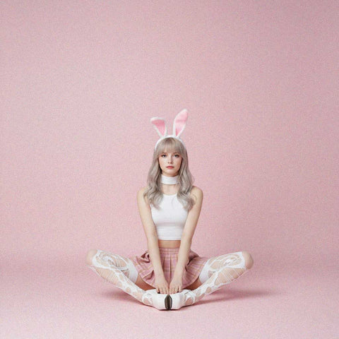 Pastel Goth Mini Skirt with plaid pleated