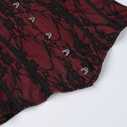 Victorian Goth Crimson Requiem Corset Top