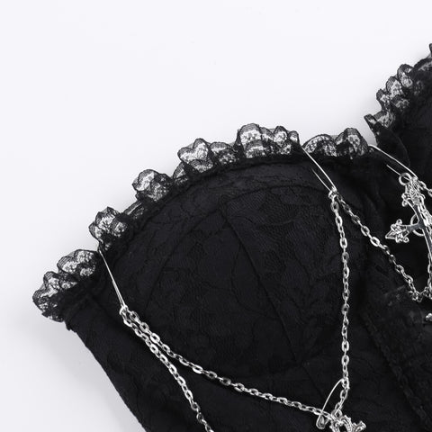Victorian Goth Crimson Requiem Corset Top