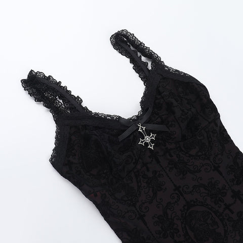 Victorian Goth Crimson Requiem Corset Top