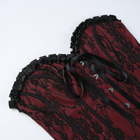 Victorian Goth Crimson Requiem Corset Top