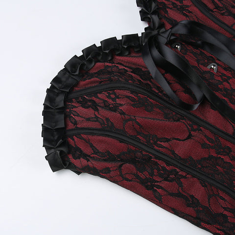 Victorian Goth Crimson Requiem Corset Top