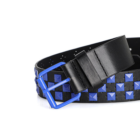 Mall Goth Checkerboard Pyramid Stud Belt