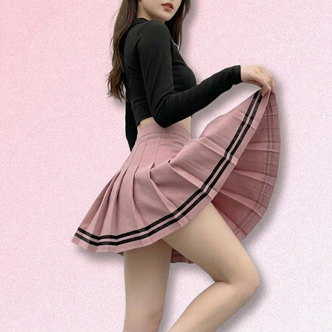 Gothic Mini Skirt with black high-waist