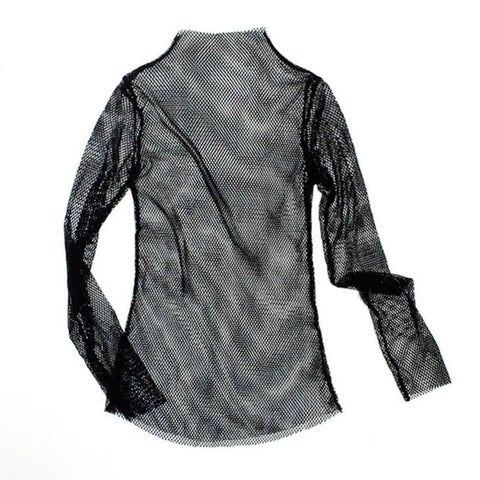 Goth Midnight Sweetheart Mesh Peplum Blouse