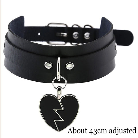 Goth Leather Choker Necklace — Dark Devotion Collection