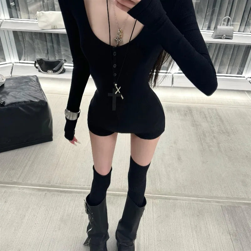 Nu Goth Second Skin Long Sleeve Mini Suit