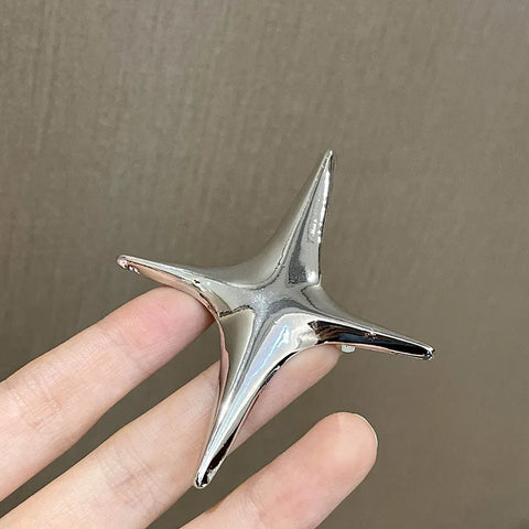 Nu Goth Four-Point Star Sculptural Brooch Suit