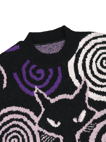 Goth Hypnotic Black Cat Knit Vest