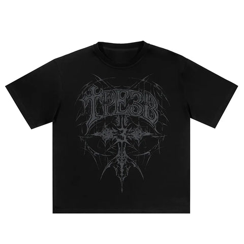 Goth Blackened Sigil Oversized T-Shirt