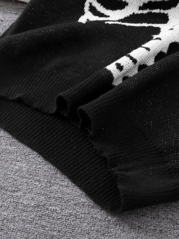 Goth Skeleton Rib Cage Knit Sweater