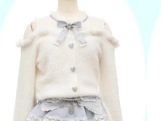 Pastel Goth Heartbreak Bloom Fuzzy Off-Shoulder Sweater