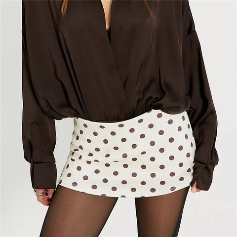 Goth Noir Polka Dot Low-Rise Mini Skirt