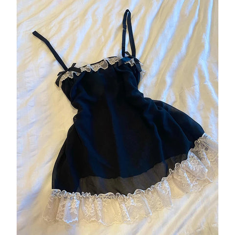 Grunge Goth Dress with lace trim