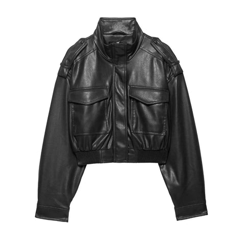 Nu Goth Shadow Ops Cropped Moto Coat