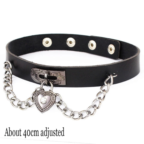 Goth Leather Choker Necklace — Dark Devotion Collection