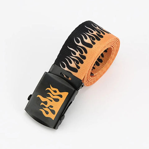 Pastel Goth Bubblegum Flame Canvas Belt