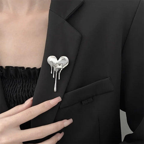 Nu Goth Four-Point Star Sculptural Brooch Suit