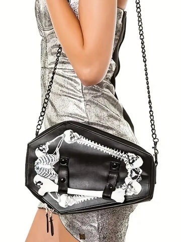 Goth Skeleton Coffin Crossbody Bag — Bone Collector