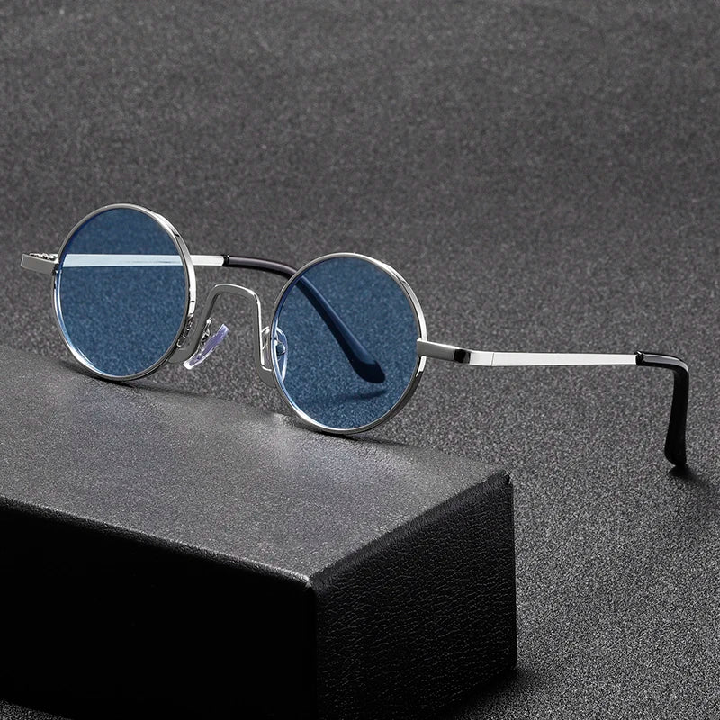Victorian Goth Eclipse Round Metal Sunglasses
