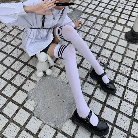 Goth Cobweb Queen Thigh-High Sock
