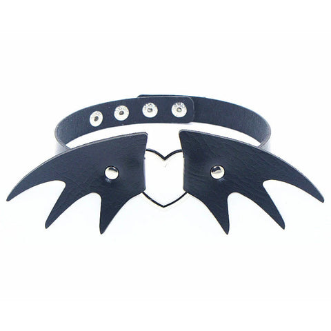 Goth Leather Choker Necklace — Dark Devotion Collection