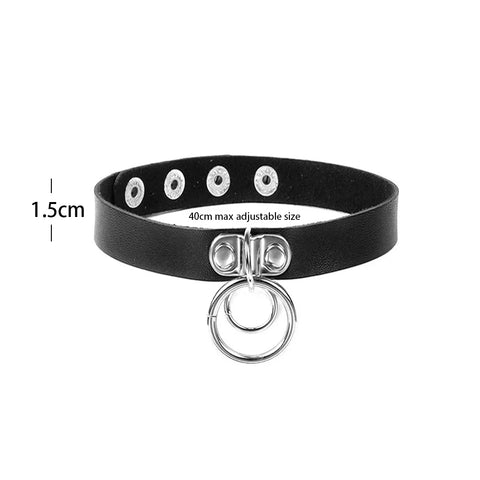 Goth Dark Heart Choker Necklace Set