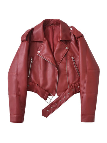 Goth Cropped Moto Coat in Obsidian Black