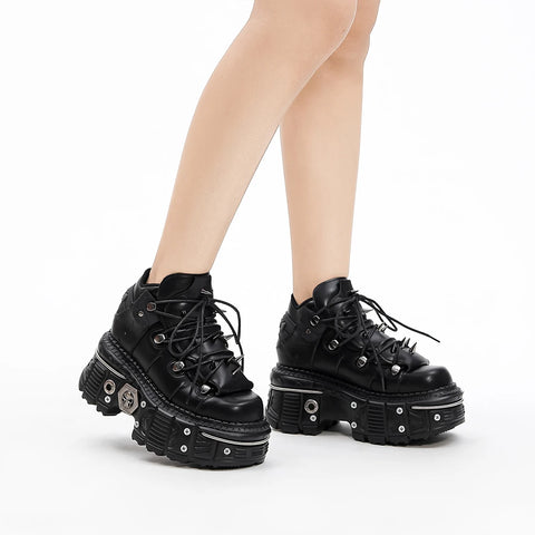 Cyber Goth Reactor Platform Boot