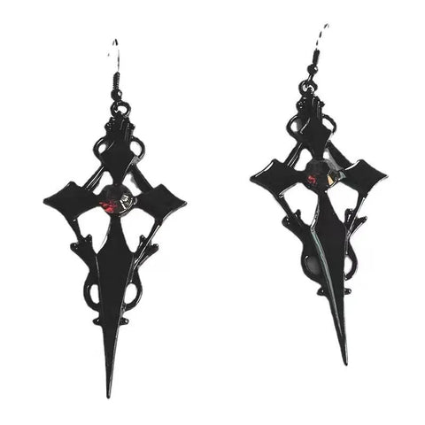 Victorian Goth Crimson Requiem Lace & Chain Necklace