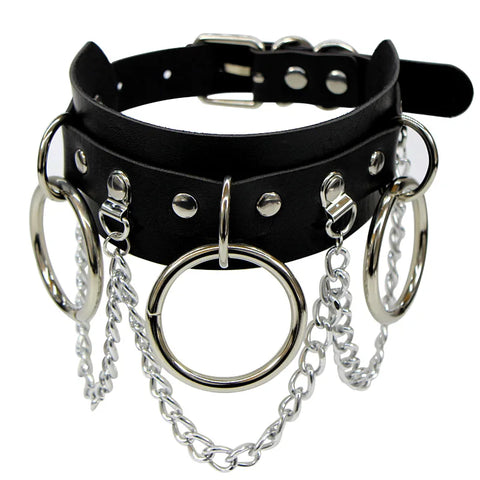 Goth Leather Choker Necklace — Dark Devotion Collection