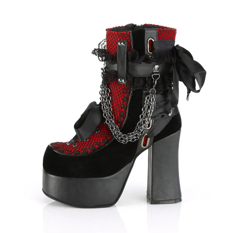 Victorian Goth Crimson Devotion Platform Boot