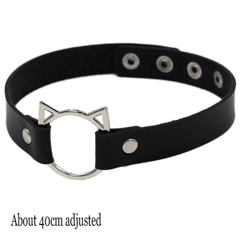 Goth Leather Choker Necklace — Dark Devotion Collection
