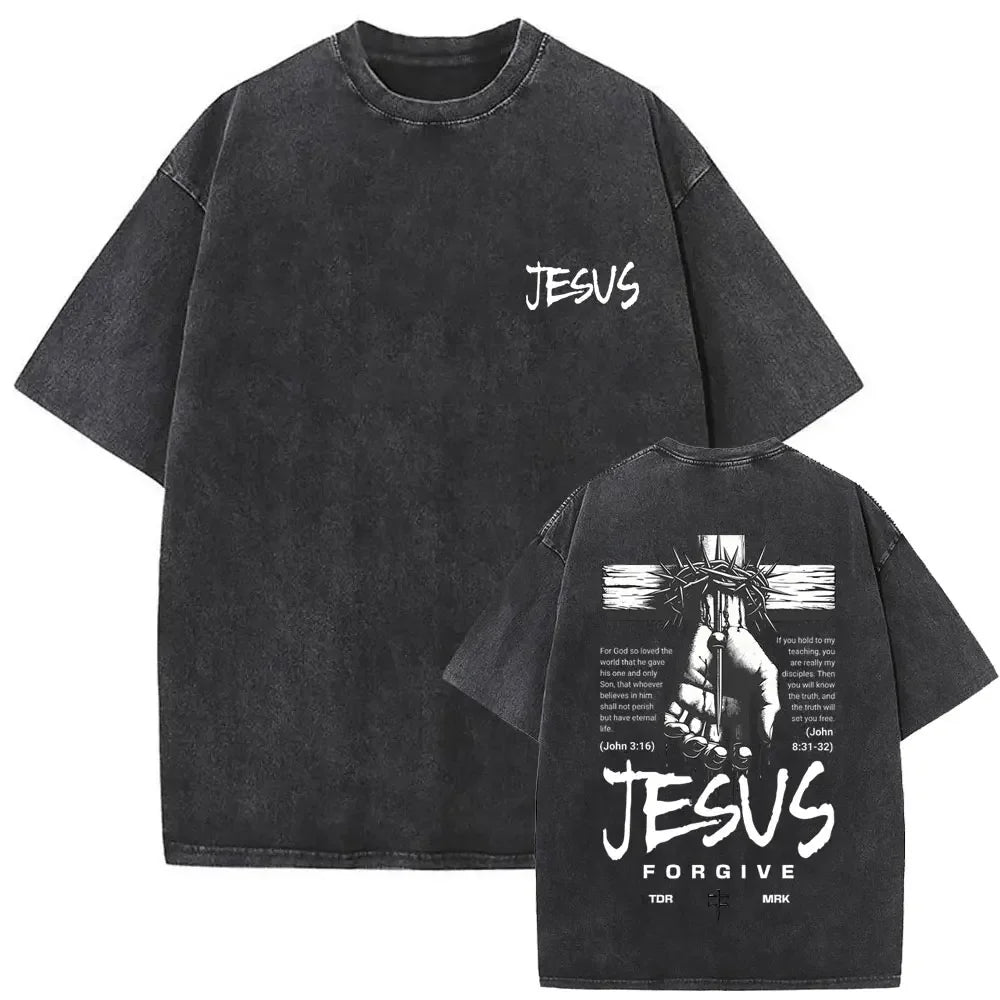 Gothic T-shirt with black washed vintage graphic