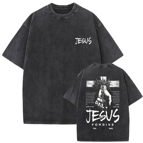 Gothic T-shirt with black washed vintage graphic