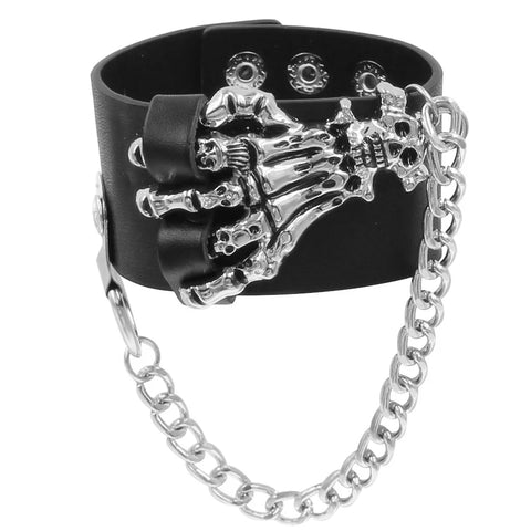 Mall Goth Armour Stack Bracelet — Spikes, Skulls & Chains