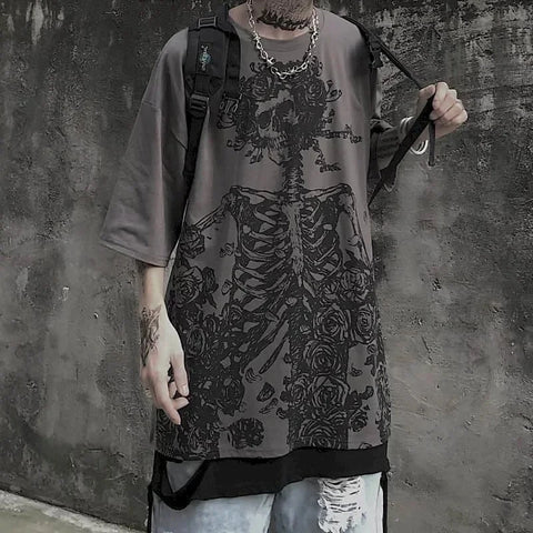 Goth Bone Garden Oversized T-Shirt