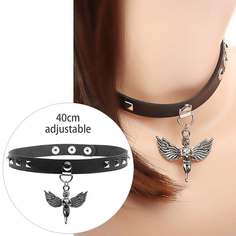 Goth Dark Heart Choker Necklace Set